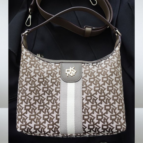 DKNY All Over Monogram Print Shoulder Bag - Picture 11 of 14